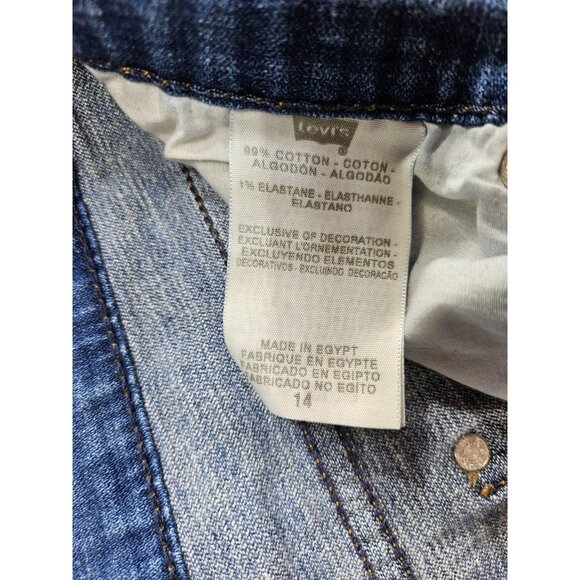 (3/$35) Levis Bermuda Shorts Womens 14 Mid Rise Rolled Cuff Relaxed Denim Casual - Picture 7 of 13